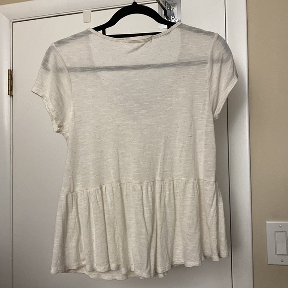 Cloud Dancer Light Oatmeal Soft Short Sleeve Top XS - Picture 4 of 5